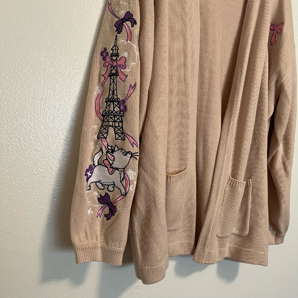 Disney - The Aristocats Marie Eiffel Tower Embroidered Open Cardigan - 3X - Picture 5 of 14